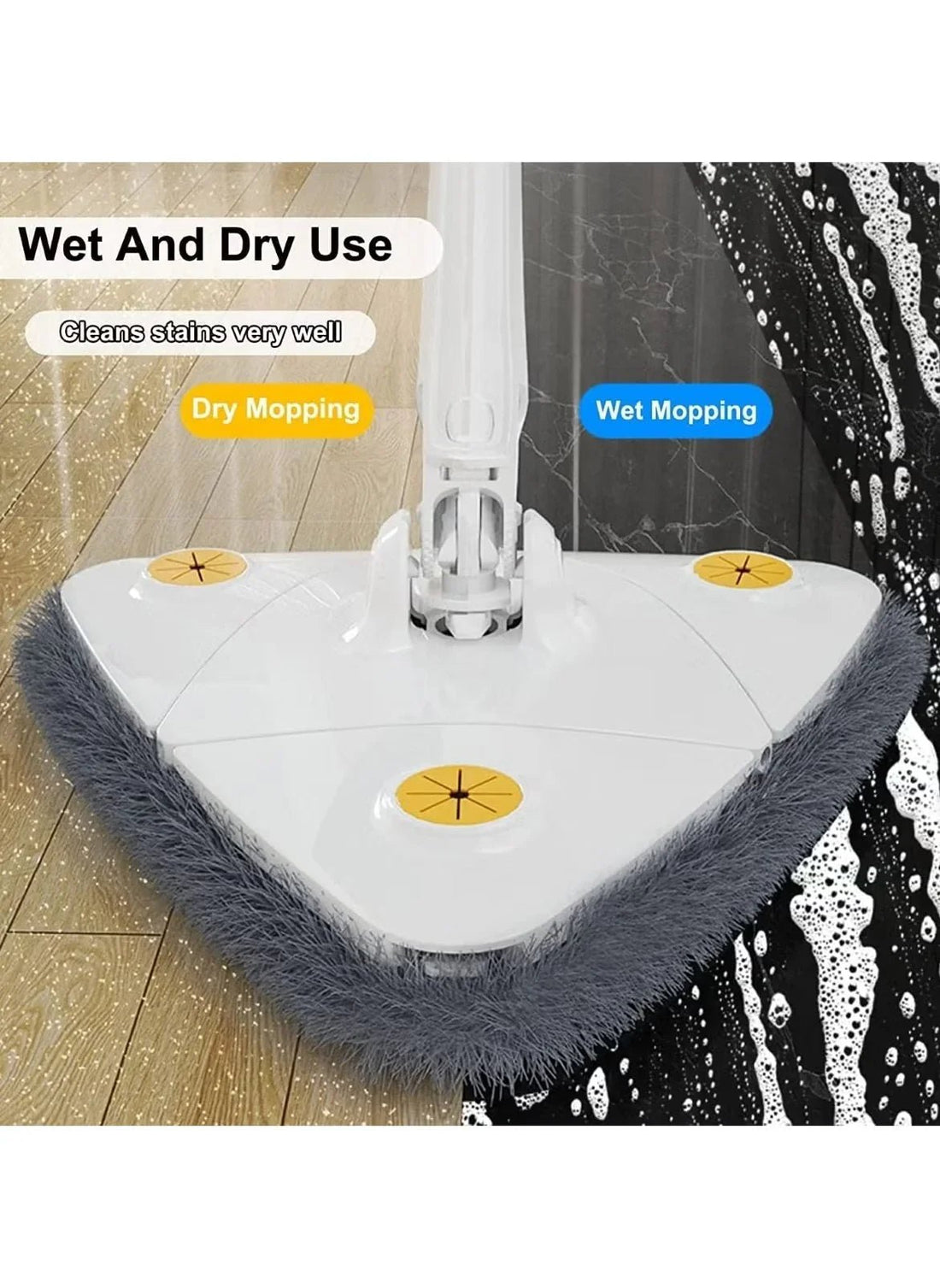 360° Rotatable Adjustable Cleaning Mop – Easy Reach for Every Corner - Mumzar