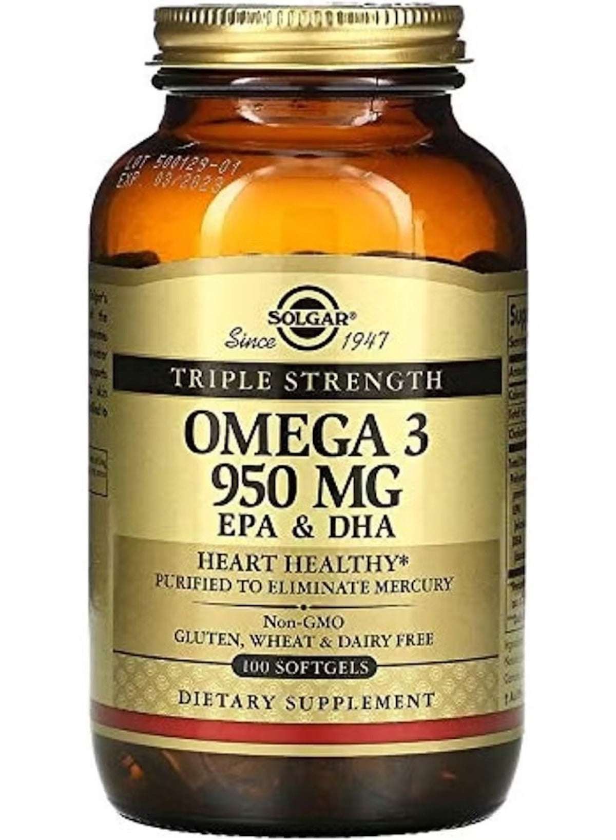 Triple Strength Omega 3 Dietary Supplement 950mg | 100 Softgels Triple Strength Omega 3 Dietary Supplement 950mg | 100 Softgels