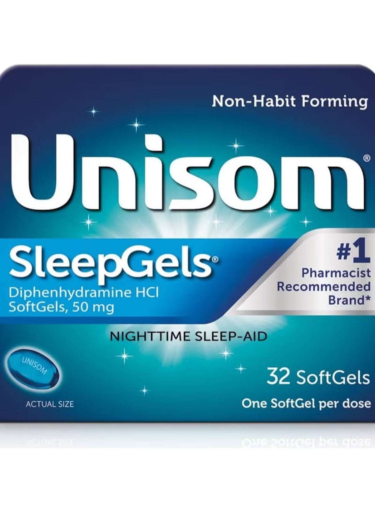 Unisom SleepGels Nighttime Sleep Aid 50mg – 32 SoftGels Unisom SleepGels Nighttime Sleep Aid 50mg – 32 SoftGels