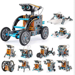 Huitich solar robot 14-in-1 STEM educational toy with multiple buildable models and blue and gray parts Huitich solar robot 14-in-1 STEM educational toy with multiple buildable models and blue and gray parts