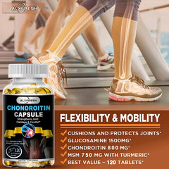 Alxfresh Glucosamine Chondroitin with MSM Turmeric Vitamin D for Bone, Absorption Calcium, Immune System Support Supplement Alxfresh Glucosamine Chondroitin with MSM Turmeric Vitamin D for Bone, Absorption Calcium, Immune System Support Supplement