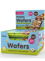 CHIKALAB Protein Wafers Milk Chocolate with Chocolate Hazelnut Filling 12x40g | High Protein, No Added Sugar, Gluten-Free Snack CHIKALAB Protein Wafers Milk Chocolate with Chocolate Hazelnut Filling 12x40g | High Protein, No Added Sugar, Gluten-Free Snack
