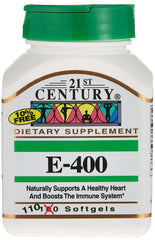 21st Century E 400 softgel bottle vitamin e 400 iu supplement for heart and immune support 21st Century E 400 softgel bottle vitamin e 400 iu supplement for heart and immune support