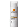 Invisible anti-aging sunscreen SPF 50 bottle, white with orange label and cap