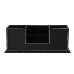 منظم مكتب من كينجفوم، صندوق تخزين من الجلد الصناعي، 4 أقسام مقسمة، مناسب للأقلام وبطاقات العمل وجهاز التحكم عن بعد والهواتف المحمولة ومجموعة مستحضرات التجميل (أسود-كبير) منظم مكتب من كينجفوم، صندوق تخزين من الجلد الصناعي، 4 أقسام مقسمة، مناسب للأقلام وبطاقات العمل وجهاز التحكم عن بعد والهواتف المحمولة ومجموعة مستحضرات التجميل (أسود-كبير)