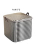 Foldable Fabric Drawer Organizer for Clothing Storage Black and white Pack of 2 50x50x40 Cm