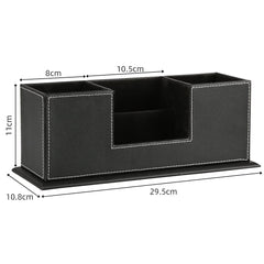 منظم مكتب من كينجفوم، صندوق تخزين من الجلد الصناعي، 4 أقسام مقسمة، مناسب للأقلام وبطاقات العمل وجهاز التحكم عن بعد والهواتف المحمولة ومجموعة مستحضرات التجميل (أسود-كبير) منظم مكتب من كينجفوم، صندوق تخزين من الجلد الصناعي، 4 أقسام مقسمة، مناسب للأقلام وبطاقات العمل وجهاز التحكم عن بعد والهواتف المحمولة ومجموعة مستحضرات التجميل (أسود-كبير)