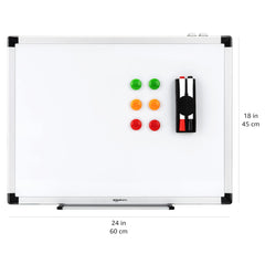 سبورة بيضاء مغناطيسية مع درج أقلام، وحواف من الألومنيوم وسطح للكتابة قابل للمسح الجاف، 60 × 45 سم (عرض × ارتفاع)، أبيض سبورة بيضاء مغناطيسية مع درج أقلام، وحواف من الألومنيوم وسطح للكتابة قابل للمسح الجاف، 60 × 45 سم (عرض × ارتفاع)، أبيض