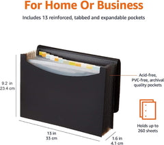 ملف قابل للتوسيع، مقاس A4 - أسود ملف قابل للتوسيع، مقاس A4 - أسود