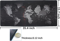 Gaming Mouse Mat Large Anti-Skid Mouse Pad, World Map Mousepad Rubber Base and Stitched Edges for Gamers Office 35.4 x 15.7 x 0.12 Inches Gaming Mouse Mat Large Anti-Skid Mouse Pad, World Map Mousepad Rubber Base and Stitched Edges for Gamers Office 35.4 x 15.7 x 0.12 Inches