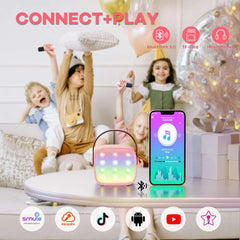 YLL Mini Karaoke Machine for Kids Adults, Portable Bluetooth Speaker with 2 Wireless Microphones,18 Pre-Loaded Songs Toys Birthday Gifts for Girls 4, 5, 6, 7, 8+ Years Old Toddler Teens - MULTICOLOR YLL Mini Karaoke Machine for Kids Adults, Portable Bluetooth Speaker with 2 Wireless Microphones,18 Pre-Loaded Songs Toys Birthday Gifts for Girls 4, 5, 6, 7, 8+ Years Old Toddler Teens - MULTICOLOR