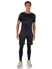 Sports Running Compression Sets, Mens Sportswear 3 pack Quick Dry Fitness Workout Suits with Basic T Shirts, Loose Fitting Shorts, Compression Pants, Size M-3XL Sports Running Compression Sets, Mens Sportswear 3 pack Quick Dry Fitness Workout Suits with Basic T Shirts, Loose Fitting Shorts, Compression Pants, Size M-3XL