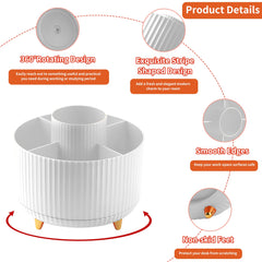 حامل أقلام رصاص للمكتب، 5 فتحات لتنظيم أقلام الرصاص دوارة 360 درجة للمكتب، منظم لوازم مكتبية للتخزين المكتبي، وعاء لطيف لأكواب أقلام الرصاص للمكتب والمدرسة والمنزل ولوازم الفن، أبيض حامل أقلام رصاص للمكتب، 5 فتحات لتنظيم أقلام الرصاص دوارة 360 درجة للمكتب، منظم لوازم مكتبية للتخزين المكتبي، وعاء لطيف لأكواب أقلام الرصاص للمكتب والمدرسة والمنزل ولوازم الفن، أبيض