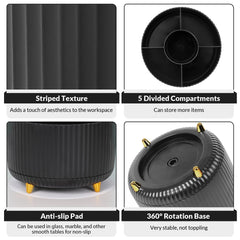 منظم مكتب سكاي دو يدور 360 درجة، حامل أقلام مكتبي مزدوج الاستخدام، منظم أقلام دوار بخمس فتحات، لوازم مكتبية، كوب أقلام للمكتب والمدرسة والمنزل منظم مكتب سكاي دو يدور 360 درجة، حامل أقلام مكتبي مزدوج الاستخدام، منظم أقلام دوار بخمس فتحات، لوازم مكتبية، كوب أقلام للمكتب والمدرسة والمنزل