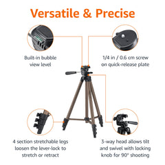 127 cm (50 Inch) Lightweight Tripod with Bag, Champagne 127 cm (50 Inch) Lightweight Tripod with Bag, Champagne