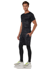 Sports Running Compression Sets, Mens Sportswear 3 pack Quick Dry Fitness Workout Suits with Basic T Shirts, Loose Fitting Shorts, Compression Pants, Size M-3XL Sports Running Compression Sets, Mens Sportswear 3 pack Quick Dry Fitness Workout Suits with Basic T Shirts, Loose Fitting Shorts, Compression Pants, Size M-3XL