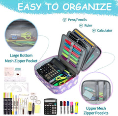 Fashi Unicorn Pencil Case for Girls, Large Stationery Bag with Detachable Layers and Multiple Zippers for Kids and Adults for School, Office, Art Supplies (Purple) Fashi Unicorn Pencil Case for Girls, Large Stationery Bag with Detachable Layers and Multiple Zippers for Kids and Adults for School, Office, Art Supplies (Purple)