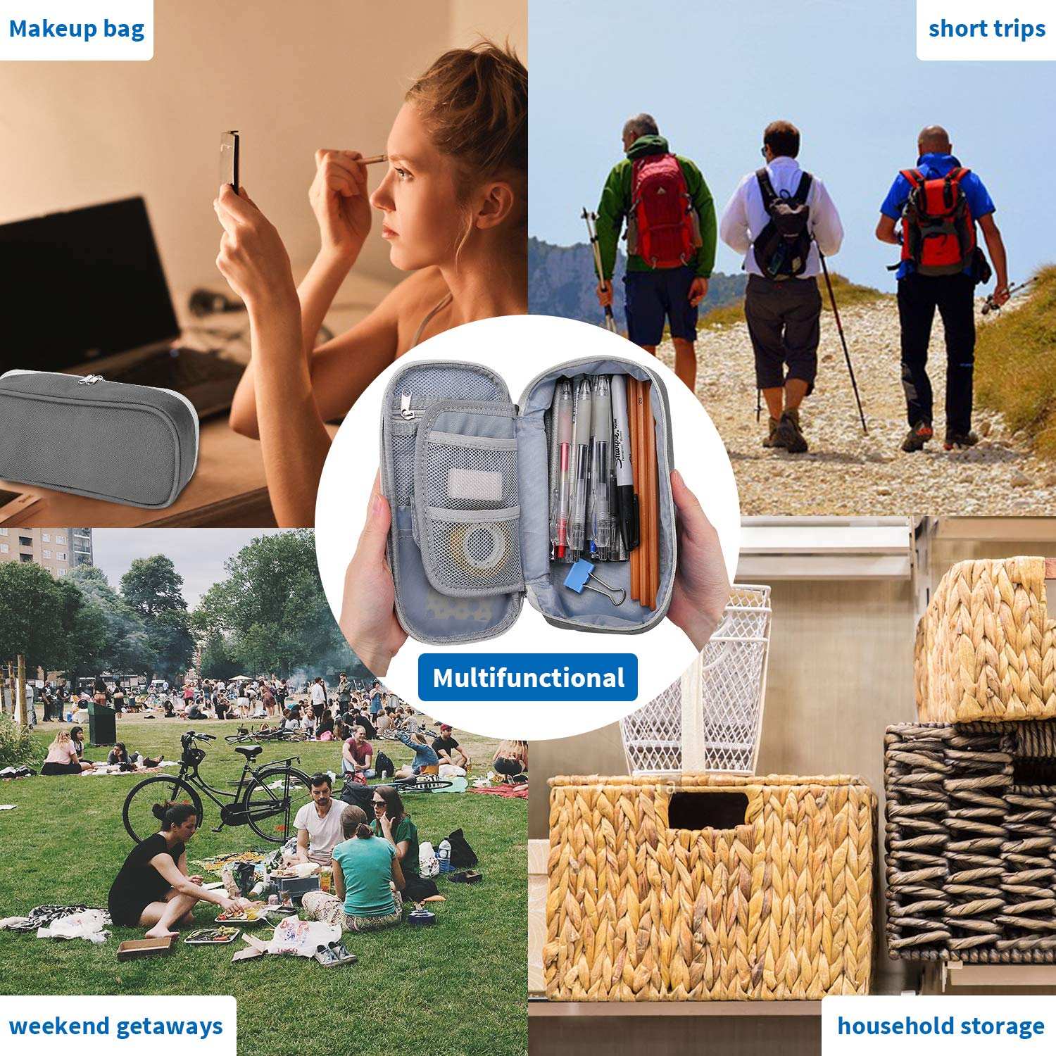 Procase Large Capacity Pencil Case, Student Stationery Holder and Zippered Desk Organizer for Pencils, Highlighters, Gel Pens, School Supplies for Students and Office Clerks Procase Large Capacity Pencil Case, Student Stationery Holder and Zippered Desk Organizer for Pencils, Highlighters, Gel Pens, School Supplies for Students and Office Clerks