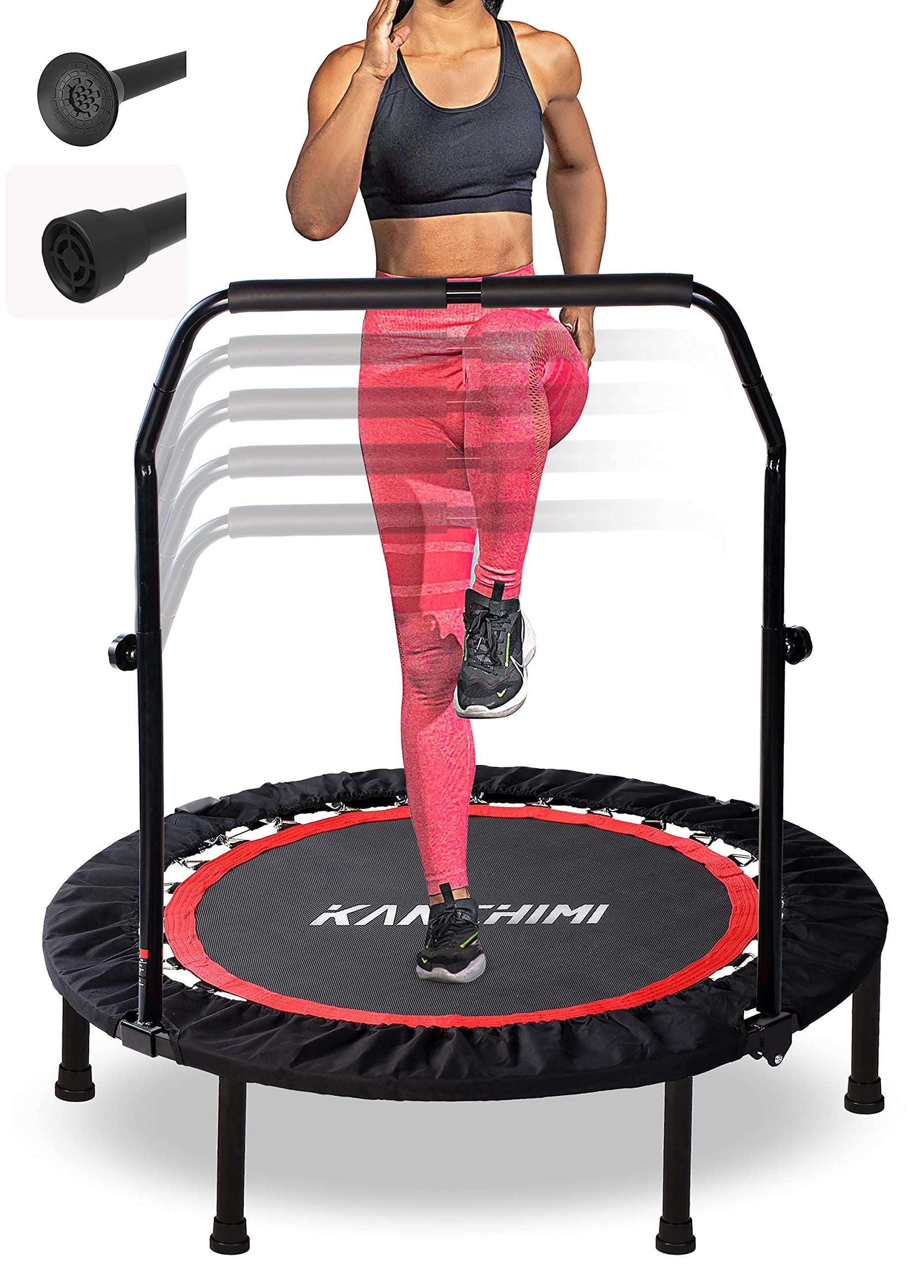 Kanchimi 40" Folding Mini Fitness Indoor Exercise Workout Rebounder Trampoline with Handle, Max Load 150KG Kanchimi 40" Folding Mini Fitness Indoor Exercise Workout Rebounder Trampoline with Handle, Max Load 150KG