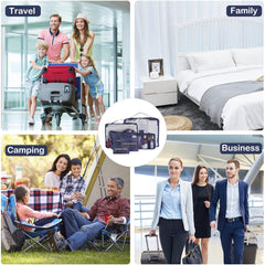 مكعبات تعبئة السفر، ملحقات السفر، مجموعة منظمات تعبئة الأمتعة، حقيبة غسيل مقاومة للماء، حقيبة تخزين للسفر، شبكة قابلة للتنفس، عبوة من 6 قطع، أزرق مكعبات تعبئة السفر، ملحقات السفر، مجموعة منظمات تعبئة الأمتعة، حقيبة غسيل مقاومة للماء، حقيبة تخزين للسفر، شبكة قابلة للتنفس، عبوة من 6 قطع، أزرق