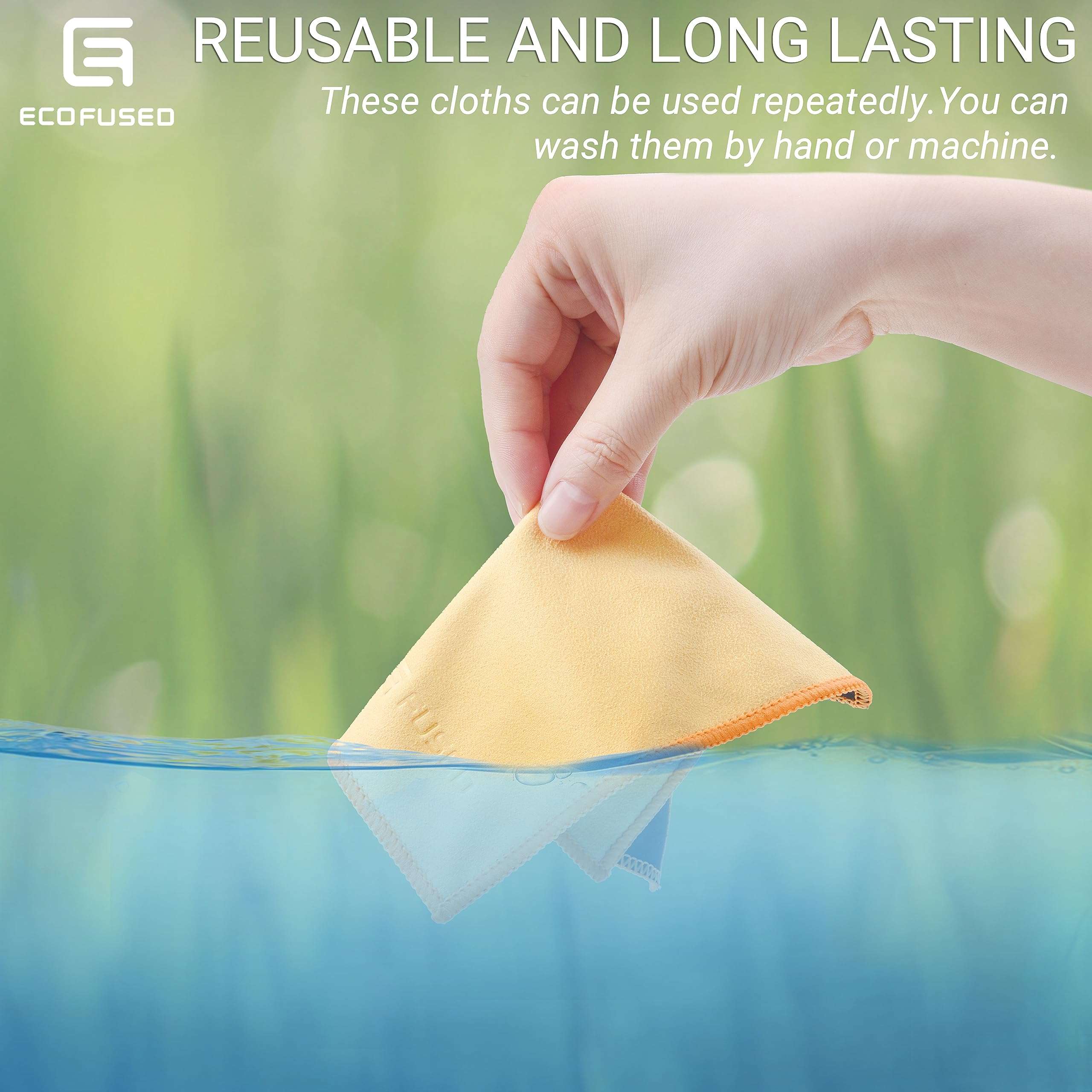 ECO-FUSED Microfiber Cleaning Cloths Double-Sided - 5 Pack - 6.6 x 6.2 inch - Microfiber and Suede Cloth for Smartphones, LCD TV, Tablets, Laptop Screens, Camera Lenses (Yellow) ECO-FUSED Microfiber Cleaning Cloths Double-Sided - 5 Pack - 6.6 x 6.2 inch - Microfiber and Suede Cloth for Smartphones, LCD TV, Tablets, Laptop Screens, Camera Lenses (Yellow)