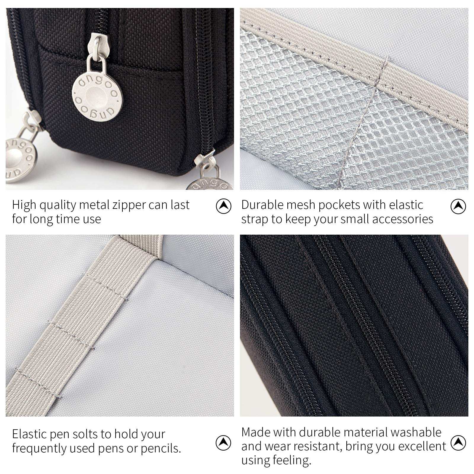 CICIMELON Pencil Case Large Capacity Pencil Pouch 3 Compartments Pencil Bag Gift for Students Girls Adults Women (Black) CICIMELON Pencil Case Large Capacity Pencil Pouch 3 Compartments Pencil Bag Gift for Students Girls Adults Women (Black)