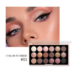 18-Color Eyeshadow Palette – Pearlescent, Matte, Fine Shimmer, Glitter, Earth Tones, Long-Lasting, High-Performance 18-Color Eyeshadow Palette – Pearlescent, Matte, Fine Shimmer, Glitter, Earth Tones, Long-Lasting, High-Performance