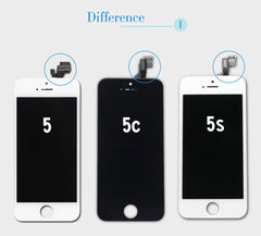 Mumzar comparison of iPhone 5 5c and 5s front panels highlighting connectors for iPhone 7 LCD screen replacement Mumzar comparison of iPhone 5 5c and 5s front panels highlighting connectors for iPhone 7 LCD screen replacement
