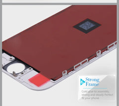 Mumzar iPhone 7 LCD screen replacement white front assembly with red backing and strong frame label Mumzar iPhone 7 LCD screen replacement white front assembly with red backing and strong frame label