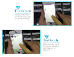 Mumzar iPhone 7 LCD screen replacement showing hands testing white screen and touch responsiveness Mumzar iPhone 7 LCD screen replacement showing hands testing white screen and touch responsiveness
