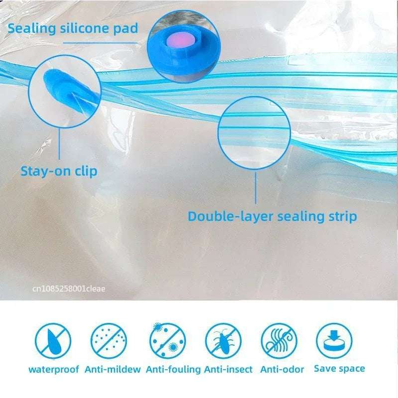1-8PCS Vacuum Bag and Pump Cover for Clothes Storing Large Plastic Compression Empty Bag Travel Accessories Storage Container 1-8PCS Vacuum Bag and Pump Cover for Clothes Storing Large Plastic Compression Empty Bag Travel Accessories Storage Container