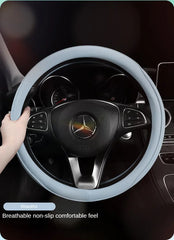 Napa Leather Perforated Patchwork Car Steering Wheel Cover, Non-slip, Breathable, Universal 15 Inch (Approx. 38cm) Napa Leather Perforated Patchwork Car Steering Wheel Cover, Non-slip, Breathable, Universal 15 Inch (Approx. 38cm)