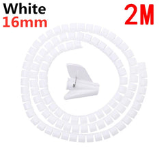 2M/1M Flexible Spiral Cable Wire Protector Cable Organizer Computer Cord Protective Tube Clip Organizer Management Tools 16/10mm 2M/1M Flexible Spiral Cable Wire Protector Cable Organizer Computer Cord Protective Tube Clip Organizer Management Tools 16/10mm