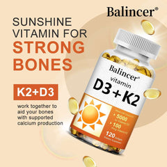 Vitamin D3 + K2 with Organic Virgin Coconut Oil, Vegan D3 (5000iu) with MK7 Vitamin K2 (100mcg), Supports Bone Health Supplement Vitamin D3 + K2 with Organic Virgin Coconut Oil, Vegan D3 (5000iu) with MK7 Vitamin K2 (100mcg), Supports Bone Health Supplement