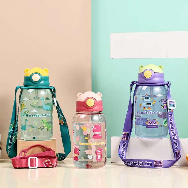 1PC Kids Water Sippy Cup Kids Water Bottle with Straw and Handle Portable Drinking Bottle Cup Children 1PC Kids Water Sippy Cup Kids Water Bottle with Straw and Handle Portable Drinking Bottle Cup Children