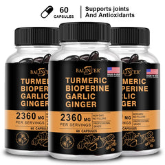 Turmeric and Black Pepper Ginger - Joint Support Supplement Containing Piperin and 95% Curcumin. Digestive and Immune Support Turmeric and Black Pepper Ginger - Joint Support Supplement Containing Piperin and 95% Curcumin. Digestive and Immune Support