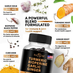 Turmeric and Black Pepper Ginger - Joint Support Supplement Containing Piperin and 95% Curcumin. Digestive and Immune Support Turmeric and Black Pepper Ginger - Joint Support Supplement Containing Piperin and 95% Curcumin. Digestive and Immune Support