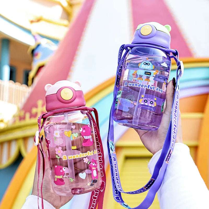 1PC Kids Water Sippy Cup Kids Water Bottle with Straw and Handle Portable Drinking Bottle Cup Children 1PC Kids Water Sippy Cup Kids Water Bottle with Straw and Handle Portable Drinking Bottle Cup Children