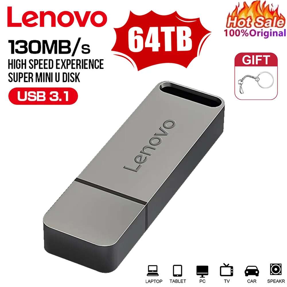 Lenovo Metal 64TB U Disk Flash Drive USB 3.0 High Speed File Transfer 16TB 8TB Ultra-large Capacity Waterproof Mechanical Style Lenovo Metal 64TB U Disk Flash Drive USB 3.0 High Speed File Transfer 16TB 8TB Ultra-large Capacity Waterproof Mechanical Style