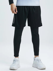 2-piece tight pants men's cycling base fitness shorts quick drying high elasticity sports set running training compression 2-piece tight pants men's cycling base fitness shorts quick drying high elasticity sports set running training compression