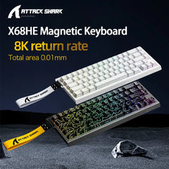 X68HE ATTACK SHARK Magnetic Gaming Keyboard Mechanical Wired for Pro Gaming 0.01mm Rapid Trigg 8000Hz SOCD/Rs 0.125ms 128K Rate X68HE ATTACK SHARK Magnetic Gaming Keyboard Mechanical Wired for Pro Gaming 0.01mm Rapid Trigg 8000Hz SOCD/Rs 0.125ms 128K Rate