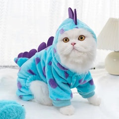 1PC Pet Clothing Dog Cat Autumn and Winter Thickened Warm Blue Dinosaur Hooded Coat For Small Medium Dogs 1PC Pet Clothing Dog Cat Autumn and Winter Thickened Warm Blue Dinosaur Hooded Coat For Small Medium Dogs
