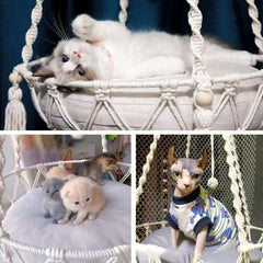 New Pet Hammock Cat Swing Hand Woven Cotton Rope Cats Hanging Basket  Kitten Hanging String Den Indoor Pend Nest Pets Supplies New Pet Hammock Cat Swing Hand Woven Cotton Rope Cats Hanging Basket  Kitten Hanging String Den Indoor Pend Nest Pets Supplies