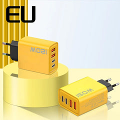 120W Fast Charging 4 Ports Mobile Phone Charger QC3.0 USB Type C Chargers Dual PD Wall Adapter EU/US/UK Plug for iPhone15 Xiaomi 120W Fast Charging 4 Ports Mobile Phone Charger QC3.0 USB Type C Chargers Dual PD Wall Adapter EU/US/UK Plug for iPhone15 Xiaomi