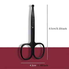 1PC Silver Mirror Light Black Round Head Safety Nose Hair Scissors Neutral Stainless Steel Scissors 1PC Silver Mirror Light Black Round Head Safety Nose Hair Scissors Neutral Stainless Steel Scissors