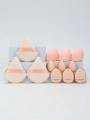 12-Piece All-Purpose Makeup Sponge Set, Made of 3 Loose Powder Puffs, 3 Mini Air Cushion Puffs, 3 Beauty Eggs and 3 Mini Beauty 12-Piece All-Purpose Makeup Sponge Set, Made of 3 Loose Powder Puffs, 3 Mini Air Cushion Puffs, 3 Beauty Eggs and 3 Mini Beauty