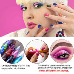 14-Color Colourful Eyeliner Pen, High Pigmented Pearly Shimmer Metallic Smokey Punk Gothic Style Eyeliner, Long Lasting Waterpro 14-Color Colourful Eyeliner Pen, High Pigmented Pearly Shimmer Metallic Smokey Punk Gothic Style Eyeliner, Long Lasting Waterpro