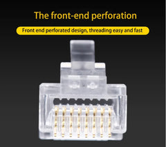 100pcs/lot RJ45 CAT6 CAT5e Pass Through Connectors Crystal End Gold-Plated 8P8C Crimp UTP Standard Ethernet Network Modular Plug 100pcs/lot RJ45 CAT6 CAT5e Pass Through Connectors Crystal End Gold-Plated 8P8C Crimp UTP Standard Ethernet Network Modular Plug