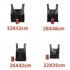 100PCS Black Vest Plastic Bag Kitchen Living Room Clean Garbage Storage Bag Takeaway Shopping Packing Garbage with Handle Bag 100PCS Black Vest Plastic Bag Kitchen Living Room Clean Garbage Storage Bag Takeaway Shopping Packing Garbage with Handle Bag