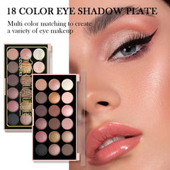 18-Color Eyeshadow Palette – Pearlescent, Matte, Fine Shimmer, Glitter, Earth Tones, Long-Lasting, High-Performance 18-Color Eyeshadow Palette – Pearlescent, Matte, Fine Shimmer, Glitter, Earth Tones, Long-Lasting, High-Performance